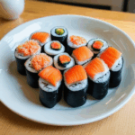A flavorful journey through a collection of colorful sushi rolls.