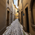 An enchanting alley in a European town, showcasing historic charm and cultural depth.