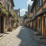 A serene European alleyway in a historic town, inviting exploration with its rustic charm and cultural heritage.