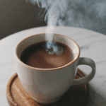 Home-brewed cocoa in a mug, with a rich and creamy texture, perfect for enjoying on a chilly day.