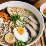 Homemade ramen recipe featuring a steaming bowl of noodles and mouth-watering toppings.