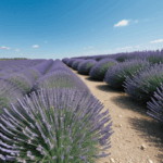 Stunning view of lavender blooms creating a serene field under a bright blue sky.