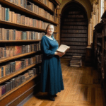 A stunning library interior with towering bookshelves, reflecting the beauty and grandeur of classic design.