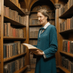 The intricate details of a classic library's tall bookshelves, showcasing a rich history and love for literature.