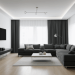 A living room modern makeover featuring minimalist decor and sleek design.