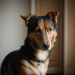 A loyal dog companion sitting by its owner, embodying the trust and friendship that dogs provide, always ready to offer affection and companionship.
