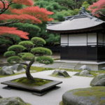 Meditative garden space featuring a tranquil Japanese zen garden.