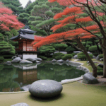Minimalist zen landscape featuring a tranquil Japanese garden.