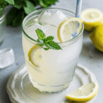 Citrusy lemonade with a hint of mint, served over ice.