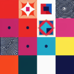 Modern art piece with geometric patterns, showcasing abstract shapes in a harmonious and visually striking composition.