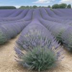 Inspiring nature scene with lavender flowers in full bloom against an azure sky.