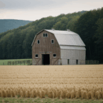 Photogenic rustic barn amidst expansive, scenic fields.