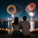 A delightful night filled with spectacular fireworks displays.