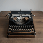 A nostalgic scene featuring a vintage typewriter, inviting viewers to explore the rich history of traditional writing.