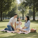 An inviting outdoor picnic setup, ready for family enjoyment.