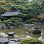 Peaceful botanical retreat within a traditional Japanese zen garden.