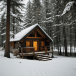 Peaceful snowy cabin providing a cozy retreat in a winter wonderland.