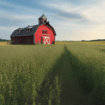 Charming rustic barn nestled in a picturesque rural field.