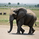 A playful baby elephant enjoying the company of its caring mother.