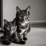 A playful cat engaged in funny antics, captured in a moment of joy and mischief.