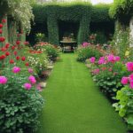 A delightful puppy basking in the joy of playing in a lush garden.