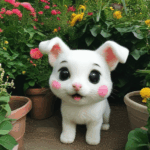 A joyful puppy running through a garden, embracing the freedom of the outdoors.
