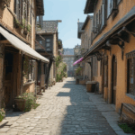 A quiet alleyway in an old European town, showcasing cobblestone streets and historic architecture, perfect for travelers seeking hidden gems.
