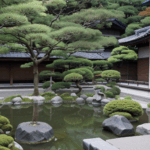 Intricate rock and sand arrangement in a tranquil Japanese zen garden.