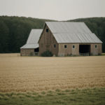 Rustic barn providing a tranquil rural escape into fields.