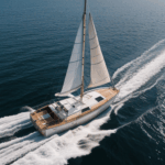Inspiration takes sail as a classic sailboat navigates the gentle waters of a calm sea, epitomizing nautical elegance.