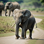 Savanna elephants showcasing the bond between mother and calf.