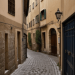 A serene alley in a European town, offering a glimpse into its historic past.