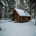 Serene snowy cabin offering a peaceful and cozy winter retreat.