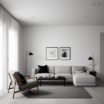 A simple yet elegant living room with minimalist design elements.