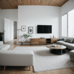 Simple, elegant living space with minimalist decor, showcasing a sophisticated and stylish modern design.