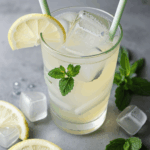 Lemonade perfection: ice-cold with a hint of fresh mint.