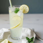 Summer thirst quencher: lemonade with mint and crushed ice.