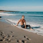 Embracing the surfing lifestyle on a sunny beach, showcasing relaxation.