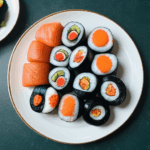 Vibrant and flavorful sushi rolls presented with creative flair.