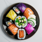 An inspiring sushi platter that captures the essence of culinary artistry with its vivid presentation.