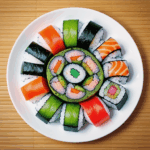 A seafood sensation captured in a sushi platter, showcasing fresh ingredients and vibrant hues.