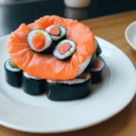 Traditional sushi artistry blending classic and colorful elements.