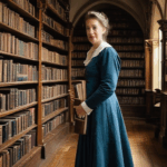 Tall bookshelves in a historic library, showcasing an impressive collection of books and a timeless atmosphere.