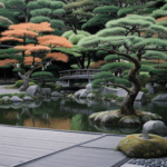 A peaceful Japanese sanctuary featuring zen elements and quiet beauty.