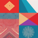 A vibrant display of abstract geometric patterns with a mix of colors and shapes, showcasing modern design elements.
