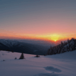 Vibrant sunset hues illuminating mountain peaks, capturing the essence of nature's beauty.