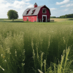 Timeless rustic barn scene amid expansive rural fields.