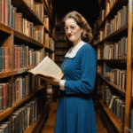 A vintage library's tall bookshelves filled with a vast array of books, inviting exploration and discovery.
