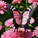 A wild butterfly on a pink flower, offering a glimpse into the enchanting world of garden wildlife.