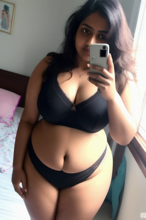 Caught in the Mirror â€” Curvy Desi Selfie